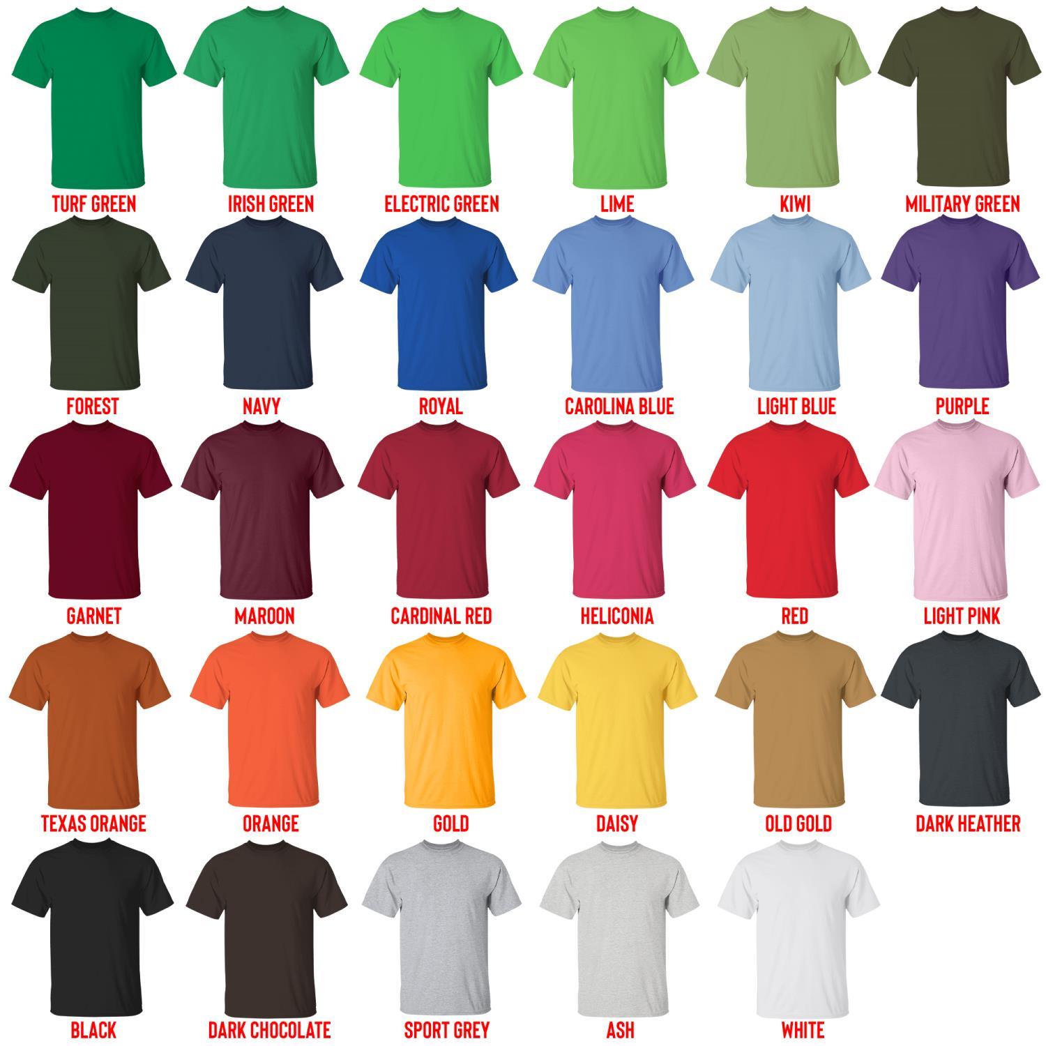 t shirt color chart - Doraemon Merch