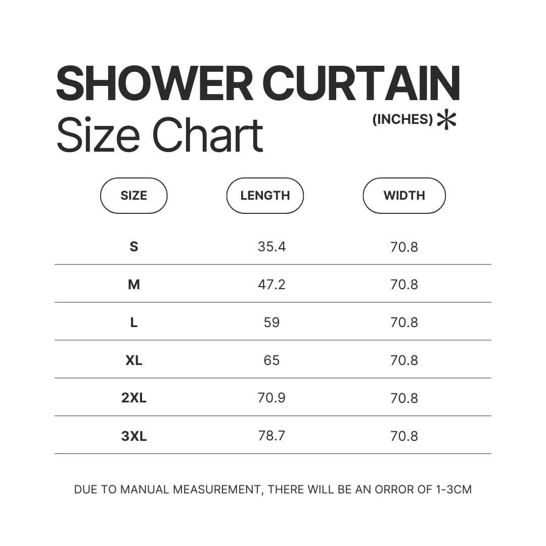 Shower Curtain Size Chart - Doraemon Merch